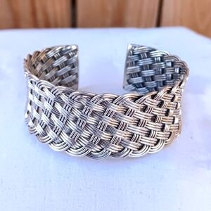 Sterling Silver Braided Navajo Cuff Bracelet
